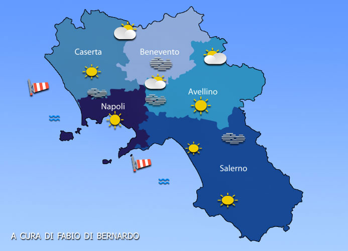 PREVISIONI CAMPANIA  16/12/2024 E 17/12/2024 – LUNEDI’ E MARTEDI’– CSA METEO