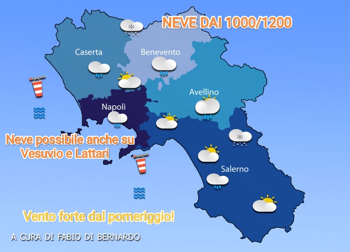 PREVISIONI CAMPANIA  19/12/2024 – GIOVEDI’– CSA METEO #2