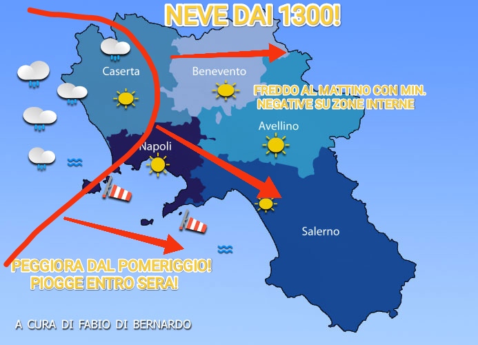 PREVISIONI CAMPANIA  22/12/2024 – DOMENICA– CSA METEO